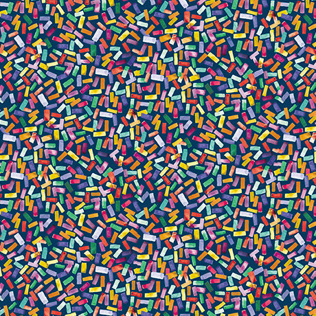 Navy Mingle Confetti Cotton Fabric - 44"/45" Per Yard