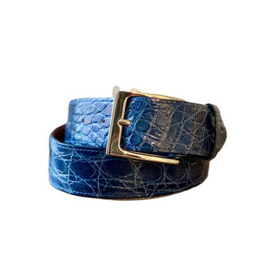 Navy Glazed Full Skin Belt