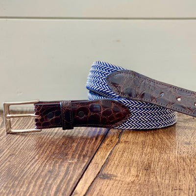 The Stretch Belt in Navy & White
