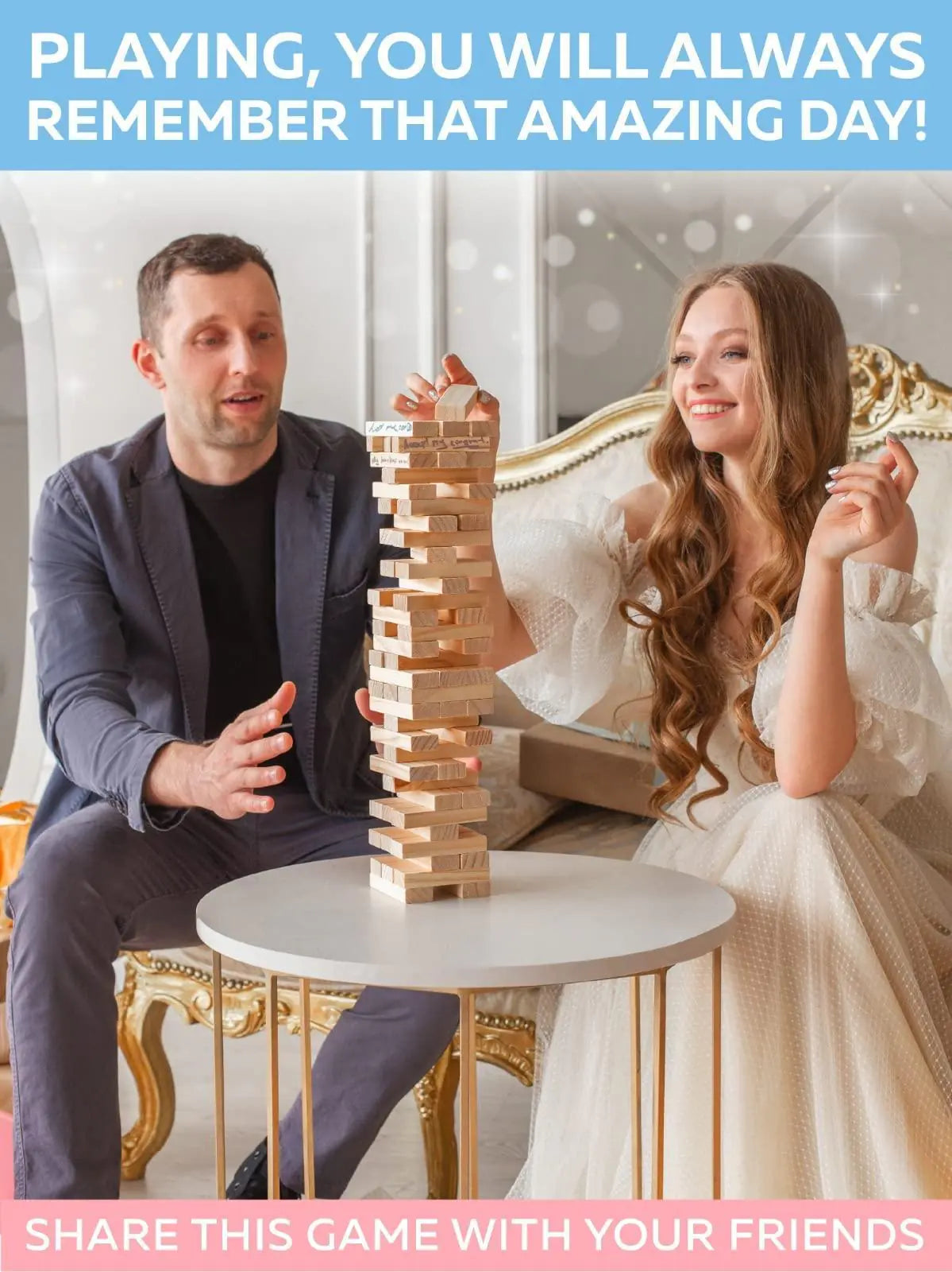 Alternativa de Libro de Invitados de Bloques de Madera - 75 Pcs