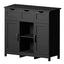 Elegant Wooden Storage Cabinet with Drawers and Shelves
