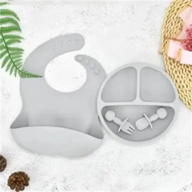 Ensemble de Assiette en Silicone pour Bébé Premium pour une Alimentation Sûre