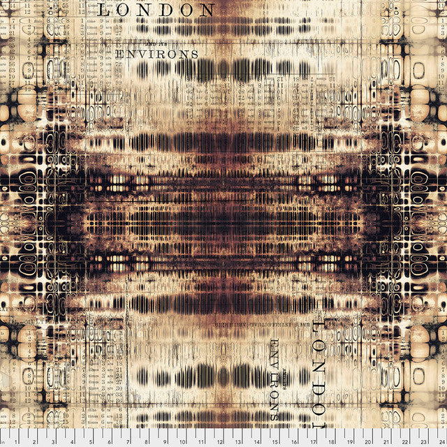 Tela de algodón Neutral London Gridlock - 44"/45" por yarda