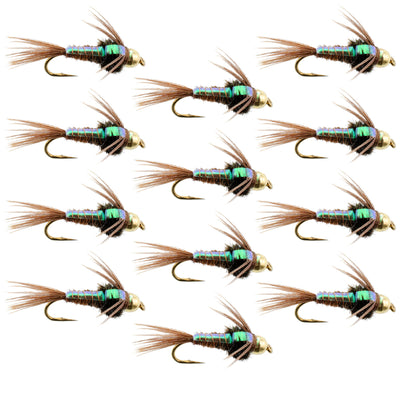 Premium Flashback Pheasant Tail Nymphs - 12 Pack, Size 18 - Korvel