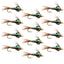 Premium Bead Head Pheasant Tail Nymphs - 12 Pack Size 18 for Fly Fishing - Korvel