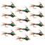 Premium Bead Head Flashback Pheasant Tail Nymphs - 12 Pack, Size 16 - Korvel