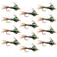 Premium Bead Head Flashback Pheasant Tail Nymphs - 12 Pack Size 14 - Korvel