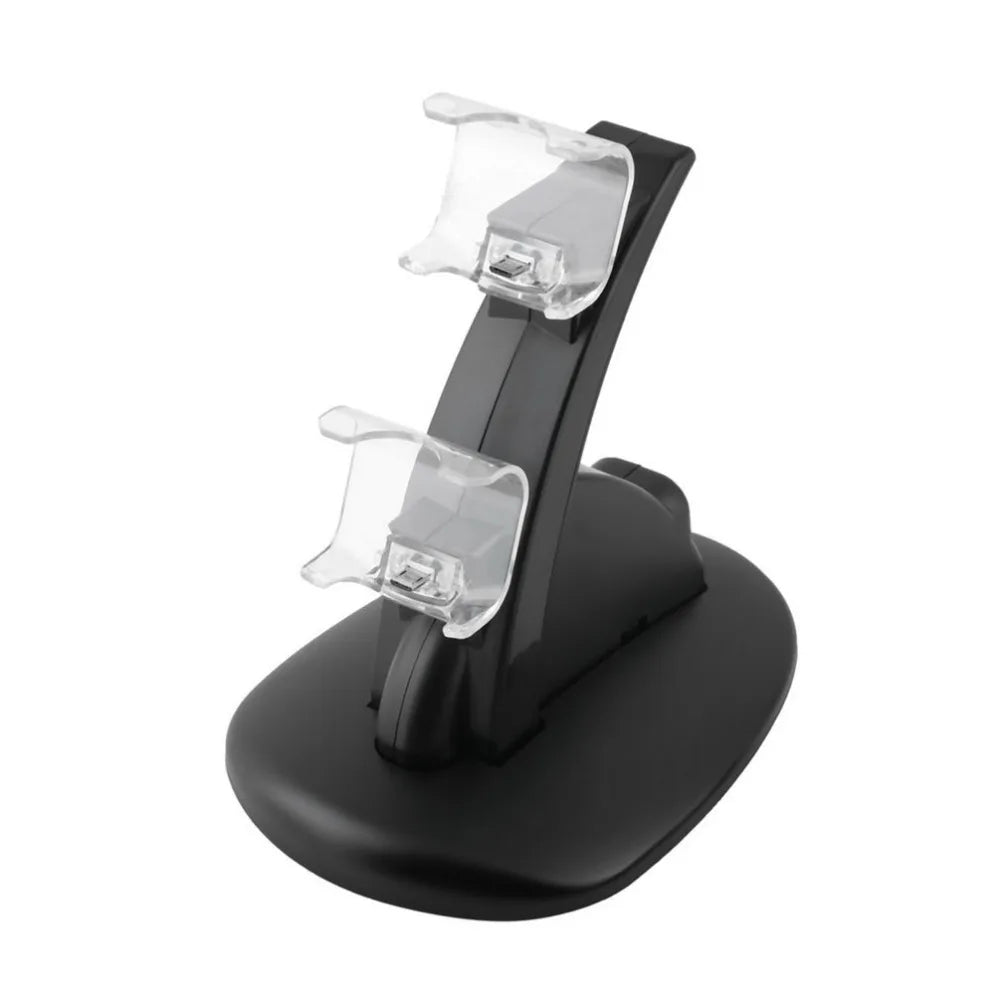 Dua USB Charging Socket Kit Charger Dock Stand Cradle For PS4 Console Controller Play Station Game Pad with USB Cable - Korvel