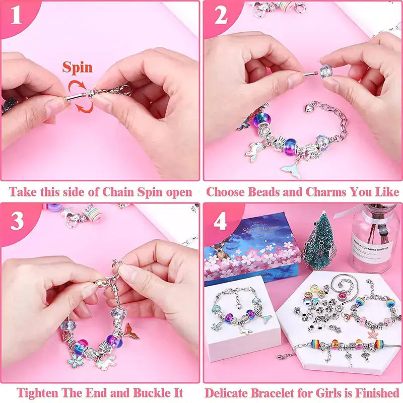 Kit de Charms de Joyería Navideña - Set DIY de 112 Piezas