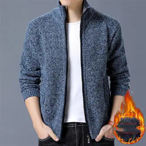 Abrigo de Suéter de Terciopelo para Hombre de Invierno Premium