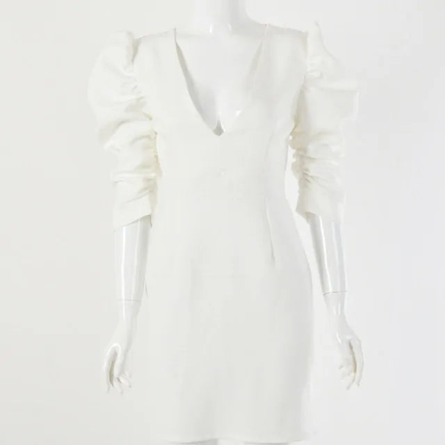Robe élégante sans dos à décolleté en V pour femmes