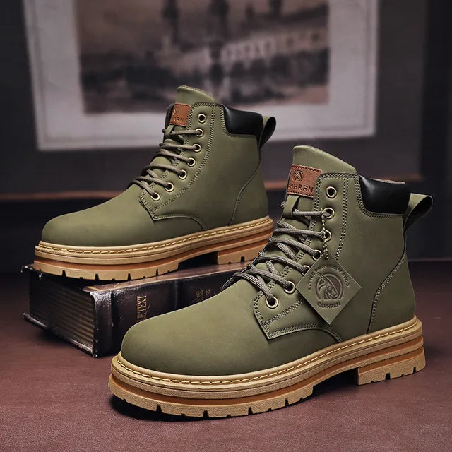Bottes en cuir hautes premium pour hommes