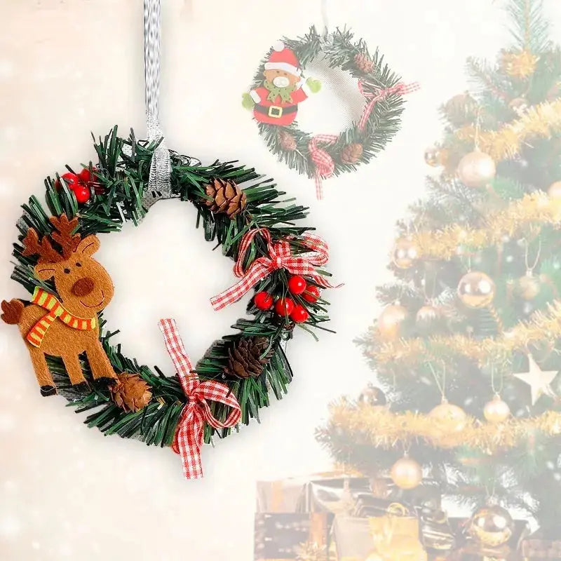 Corona de Navidad de Madera Rústica