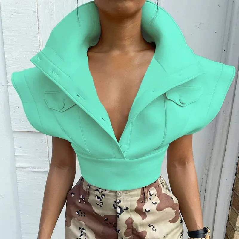 Haut à couches d'air pour femmes automne 2023 avec manches design