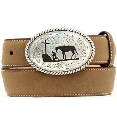 Elegant Silver Cowboy Prayer Buckle