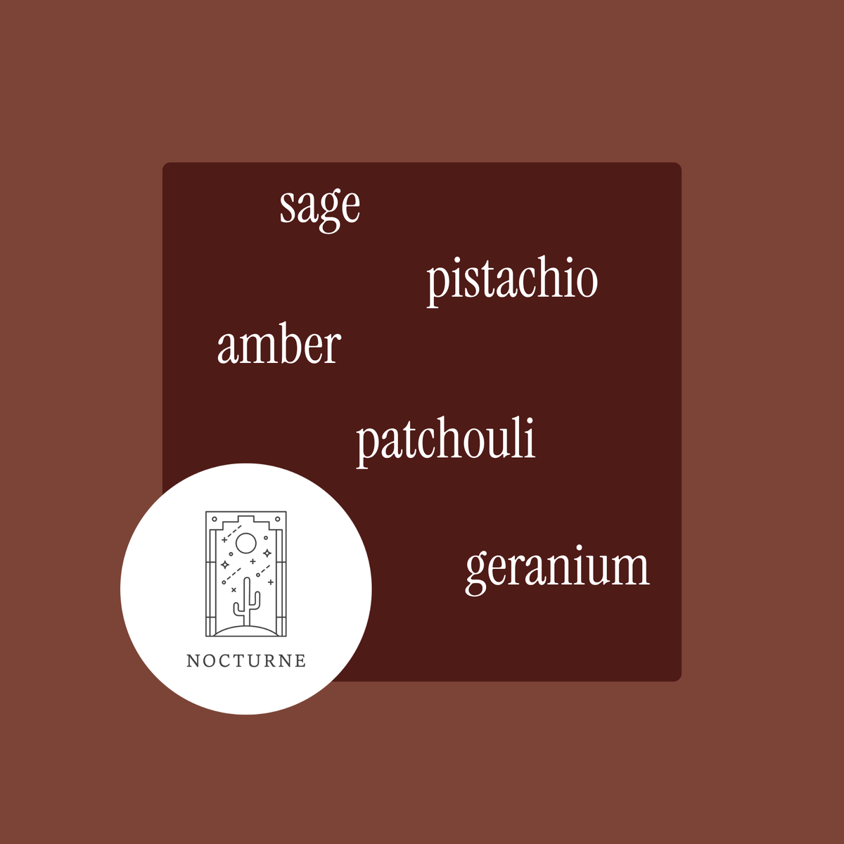 Vela de fragancia fina Nocturne: geranio silvestre, pistacho, ámbar y pachulí