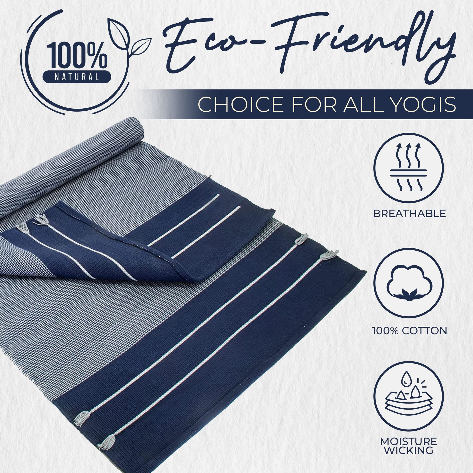 Sustainable Organic Cotton Yoga Mat for Mindful Movement - Korvel