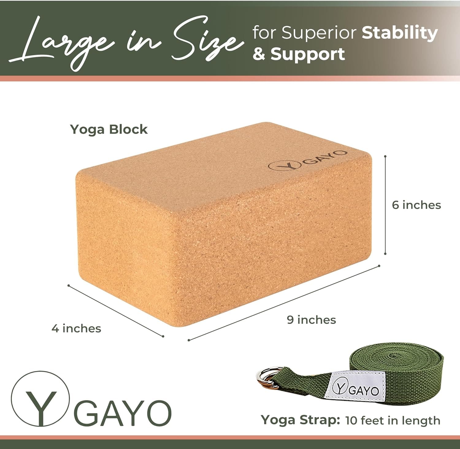 Sustainable Cork Yoga Block and Strap Set for Enhanced Flexibility - Korvel