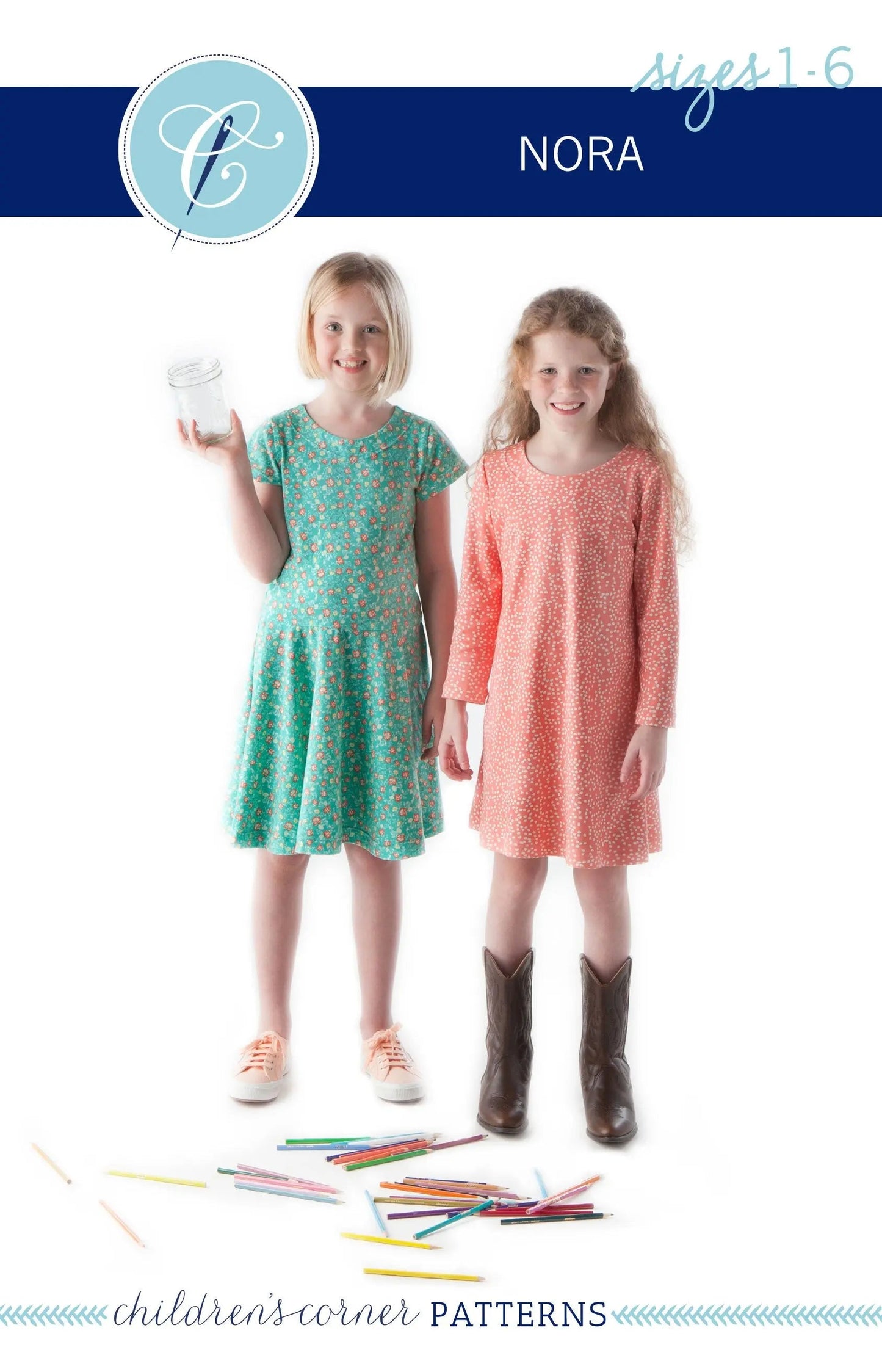 Patron de robe tricot de Nora (tailles 1-6)