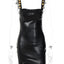 Robe Mini Élégante Sans Manches en Cuir PU