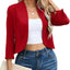 KOJOOIN Women's Cropped Blazer - Casual Business Jacket in Red