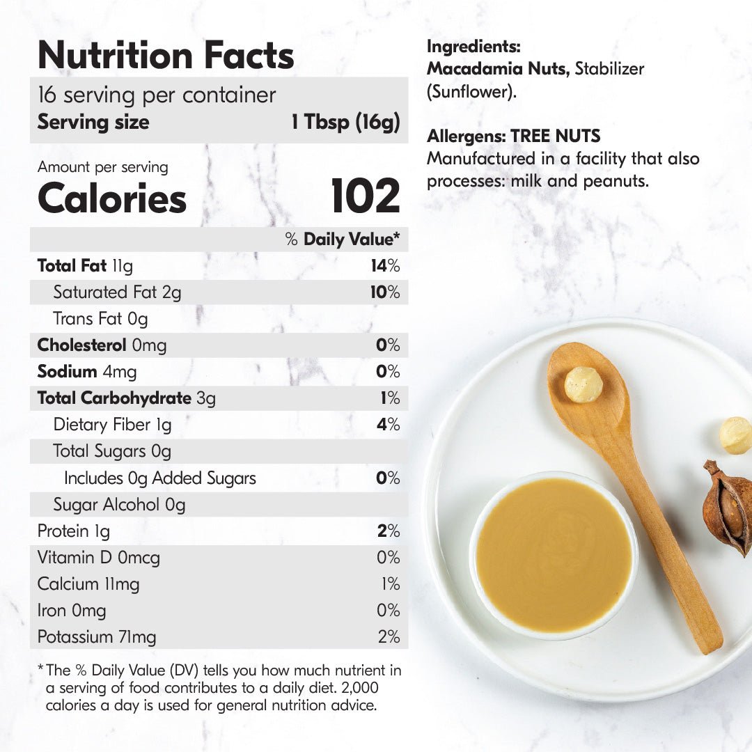 All Natural Macadamia Nut Butter - 1 Jar