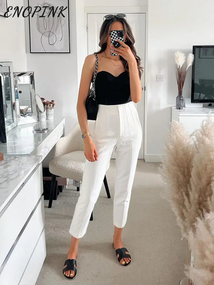 Pantalons Droits Chic pour Femme de Bureau
