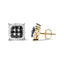 Men's 10K Yellow Gold Black and White Diamond Earrings
