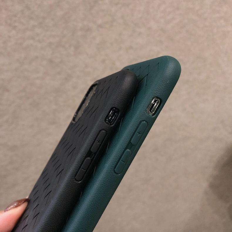 Coque de téléphone en cuir élégant en maille pour modèles d'iPhone