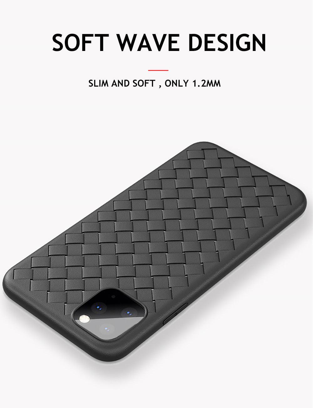 Coque de téléphone en cuir élégant en maille pour modèles d'iPhone