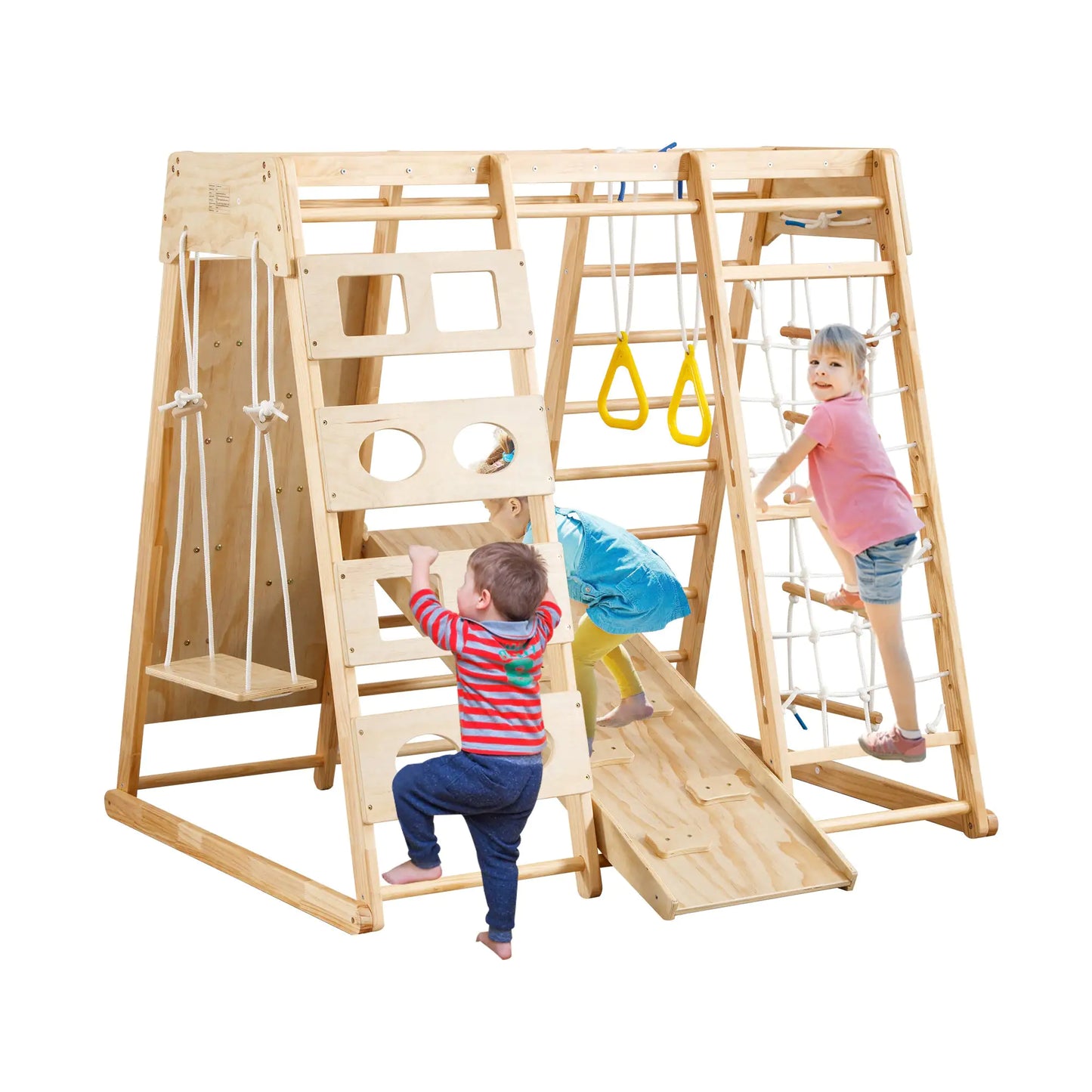 Gimnasio de Madera para Niños Pequeños 8 en 1
