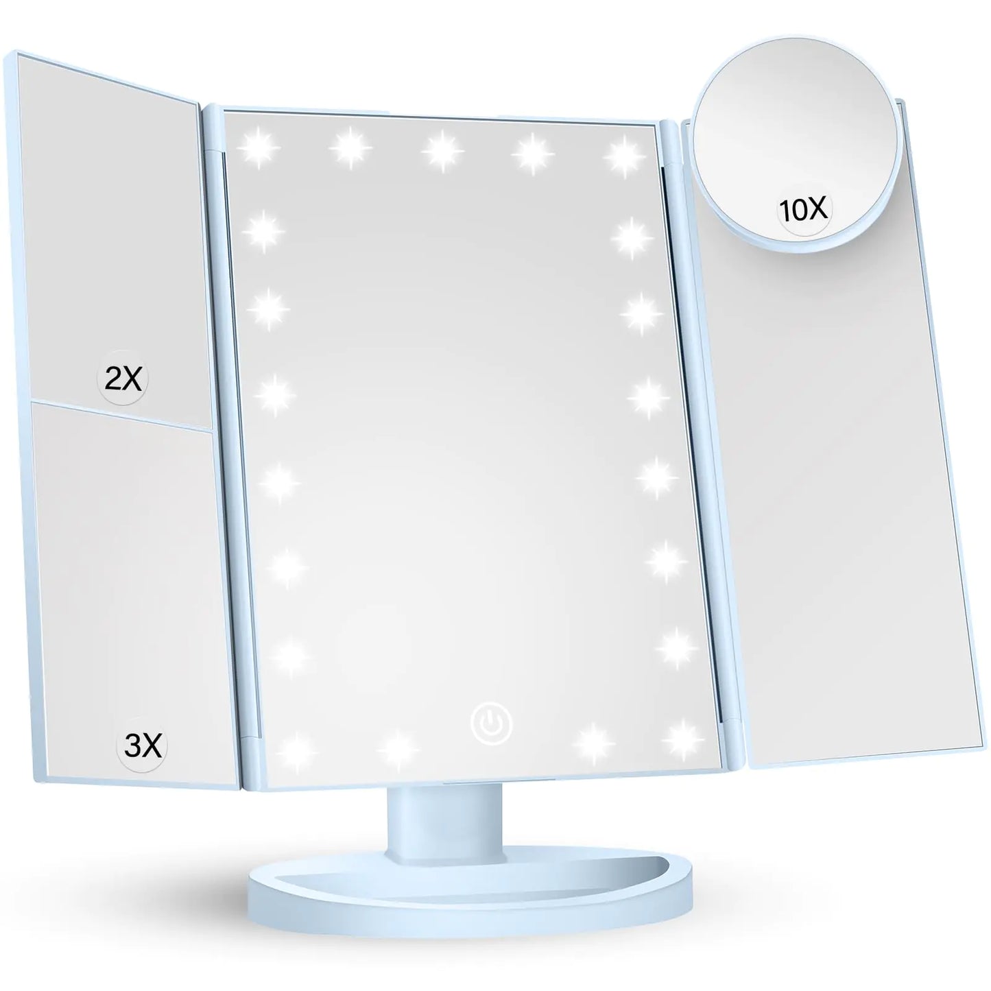 Espejo de Maquillaje Iluminado HUONUL con 2X, 3X, 10X de Magnificación - Verde