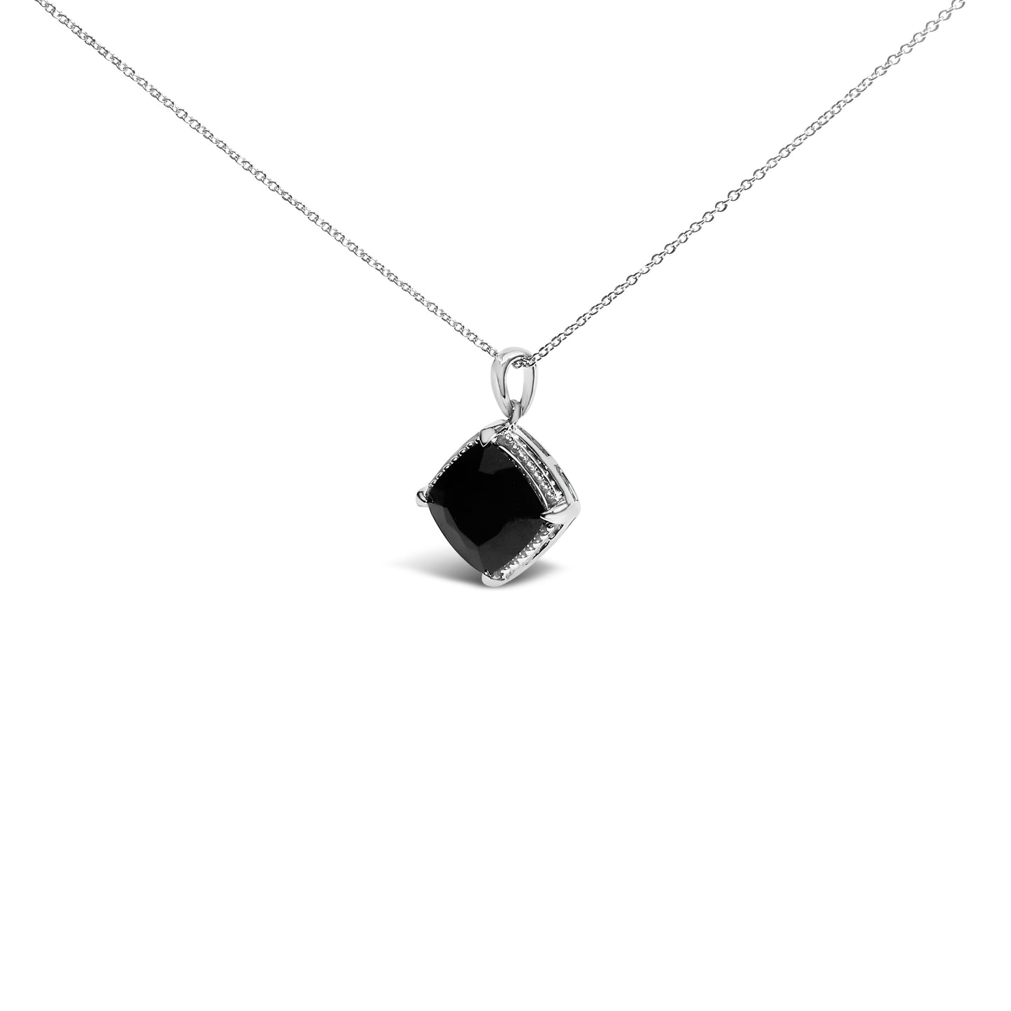 Ensemble de bijoux en argent sterling et onyx en forme de coussin de 3 pièces
