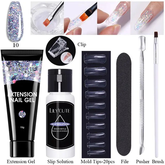 LILYCUTE Nail Extension Gel Set - Premium Nail Care