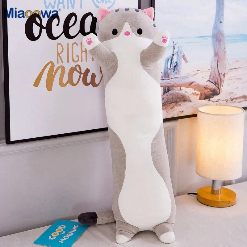 Juguetes de Peluche en Forma de Almohada de Gato Lindos - Compañeros Suaves y Acogedores