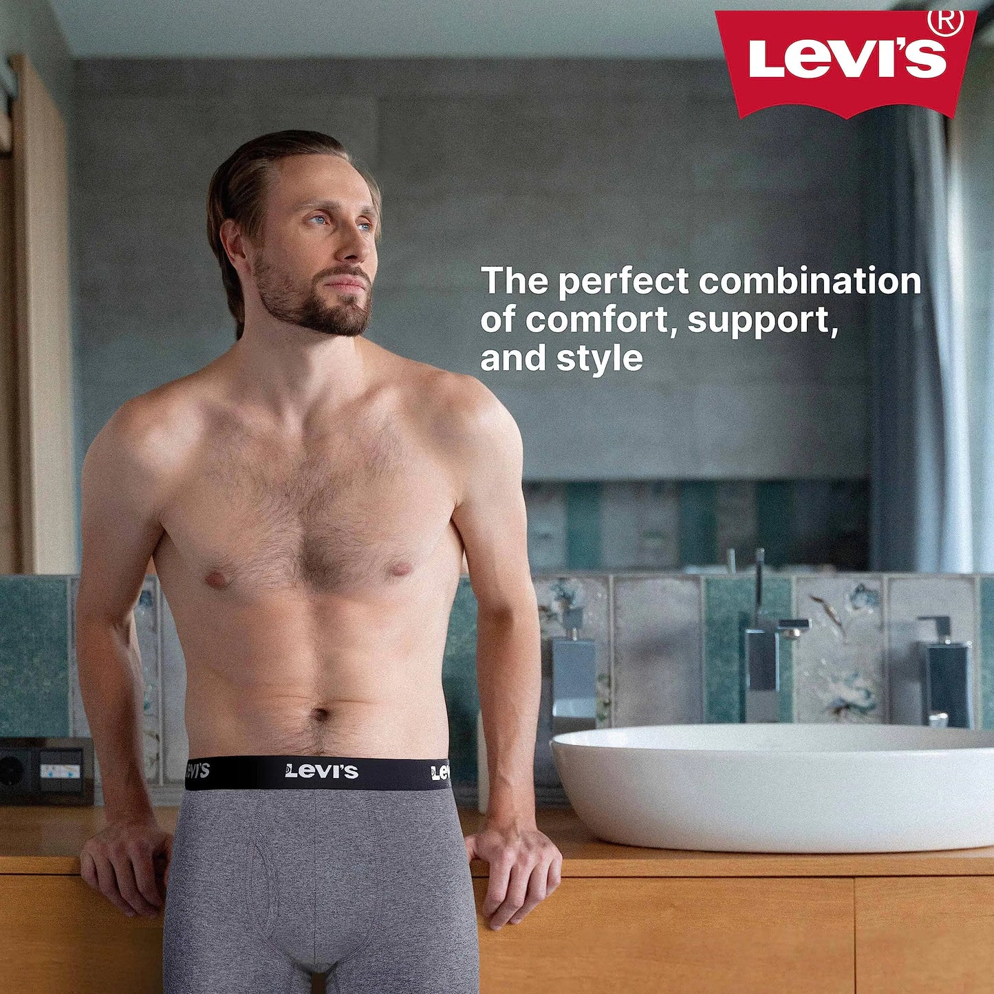 Pack de 4 bóxers para hombre de Levi's - Ropa interior elástica y transpirable
