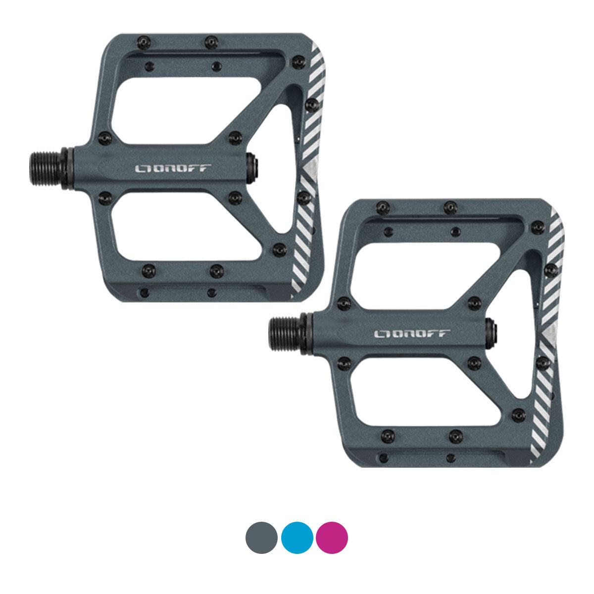 ONOFF SHIELD V2 MTB Pedals - Anthracite, Fuchsia, Blue - Korvel