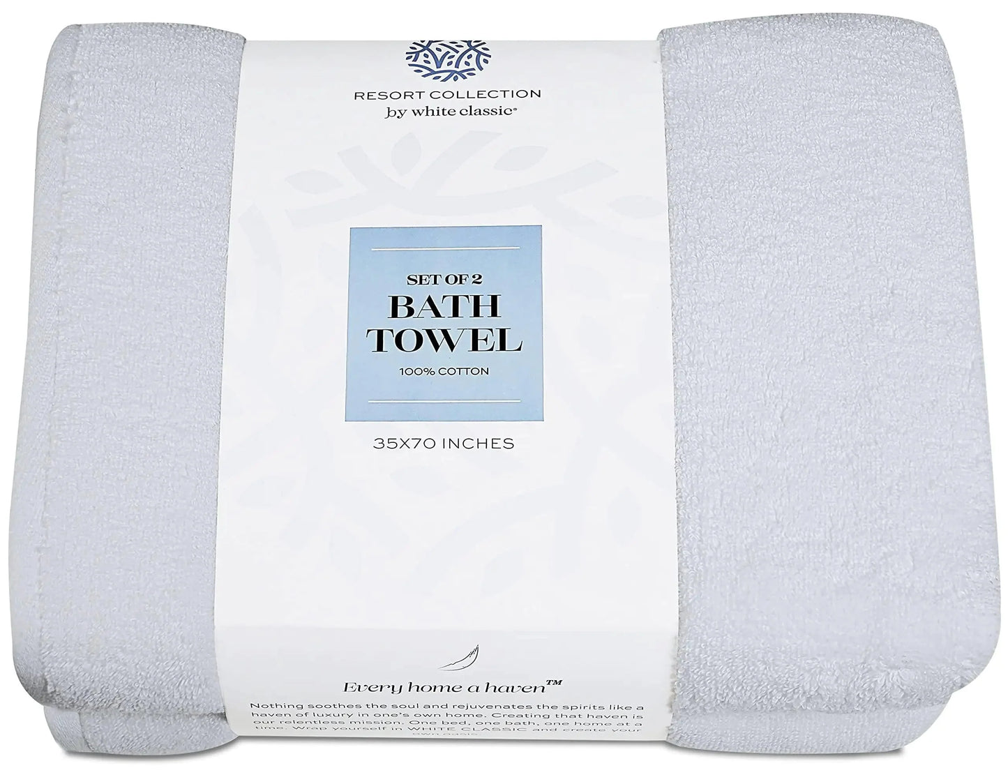 Resort Collection Soft Bath Sheets Towels Set of 2 - Oversize 35x70 in