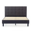 Lit plateforme rembourré couture carrée - King