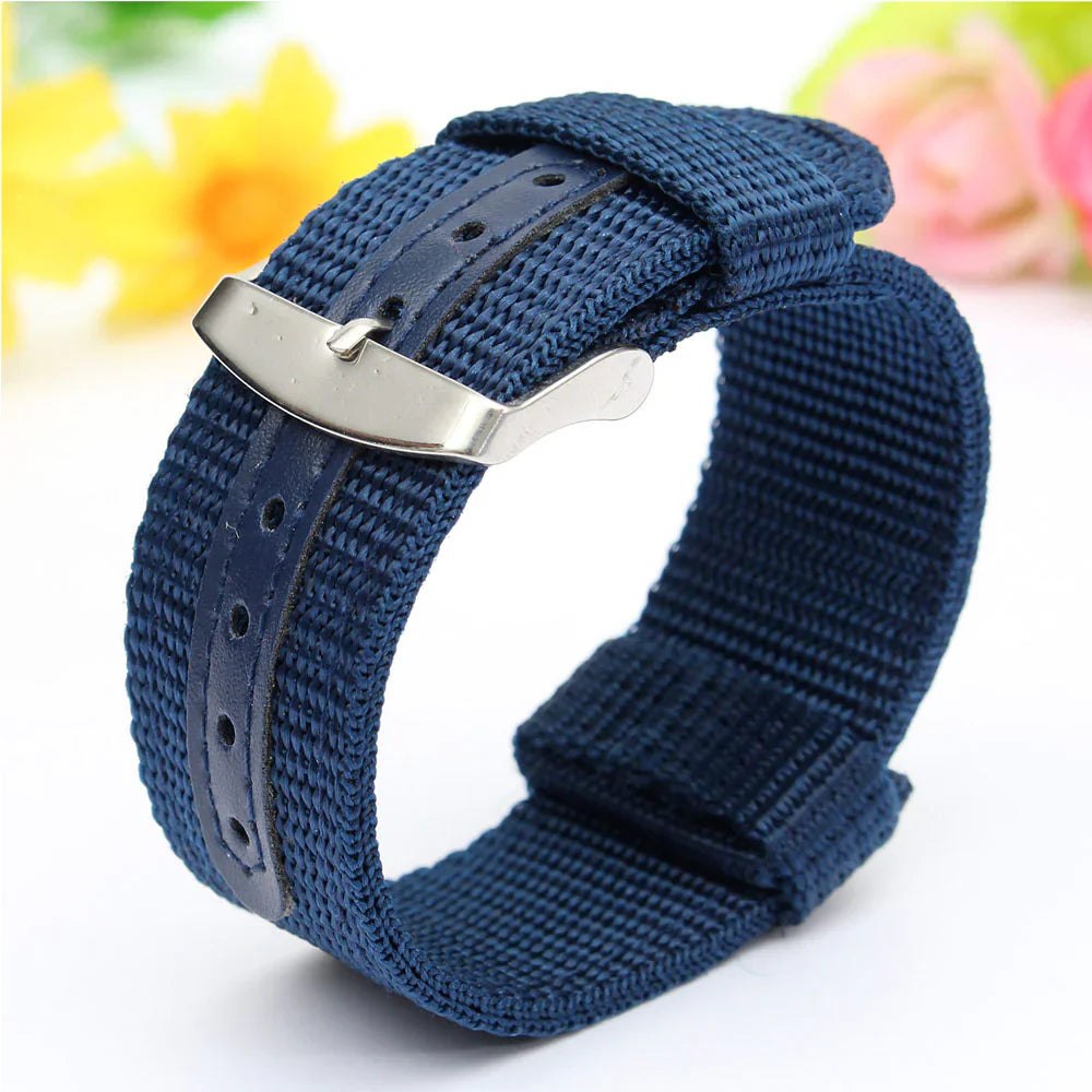 Bracelet de montre en nylon canvas militaire premium - 18mm à 24mm
