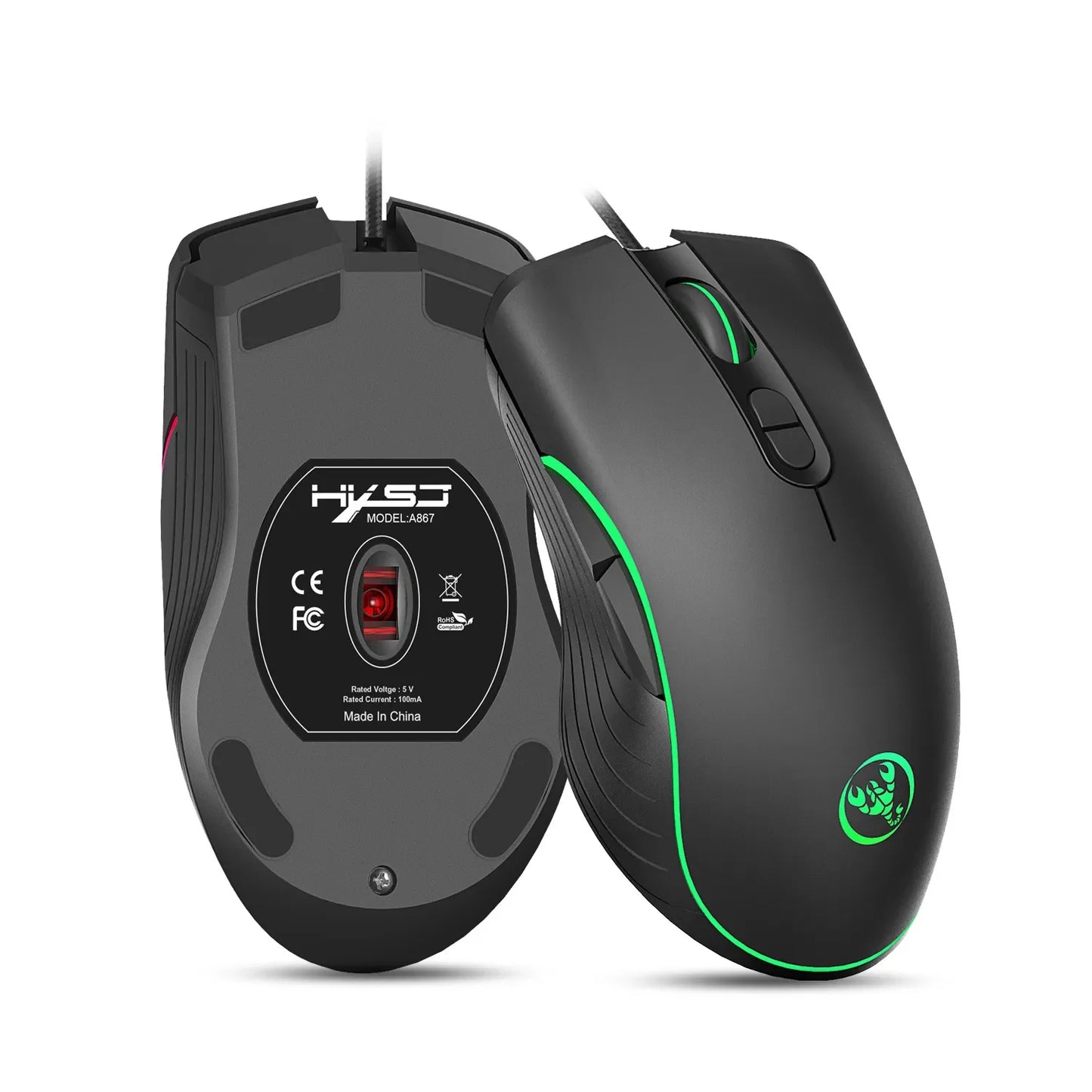 Souris de jeu filaire lumineuse - Précision et confort