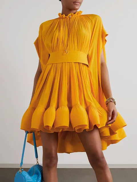 Robes mini unies asymétriques pour femmes