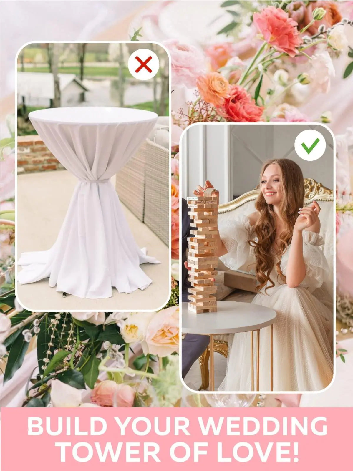 Alternativa de Libro de Invitados de Bloques de Madera - 75 Pcs