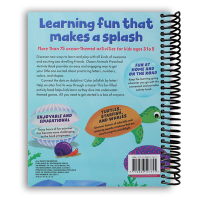 Underwater Adventure: Ocean Animals Preschool Activity Book with 75 Engaging Games for Early Learning - Korvel
