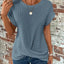 Camiseta de Cuello Redondo de Waffle Sólido de Verano Chic y Cómoda