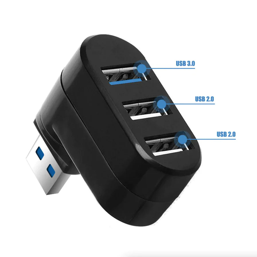 Répartiteur Multi HUB USB 3.0 à 3 Ports Haute Vitesse pour Bureau et Ordinateur Portable