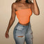 Stylish Exposed Belly Button Wrap Tank Top