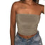 Stylish Exposed Belly Button Wrap Tank Top
