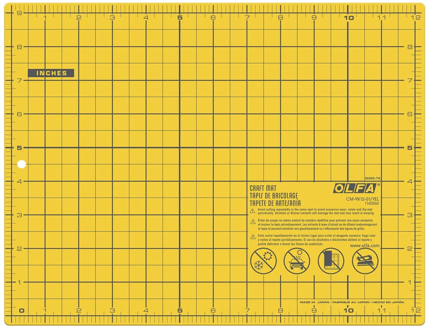 Alfombrilla de Corte Amarilla Olfa 9in x 12in