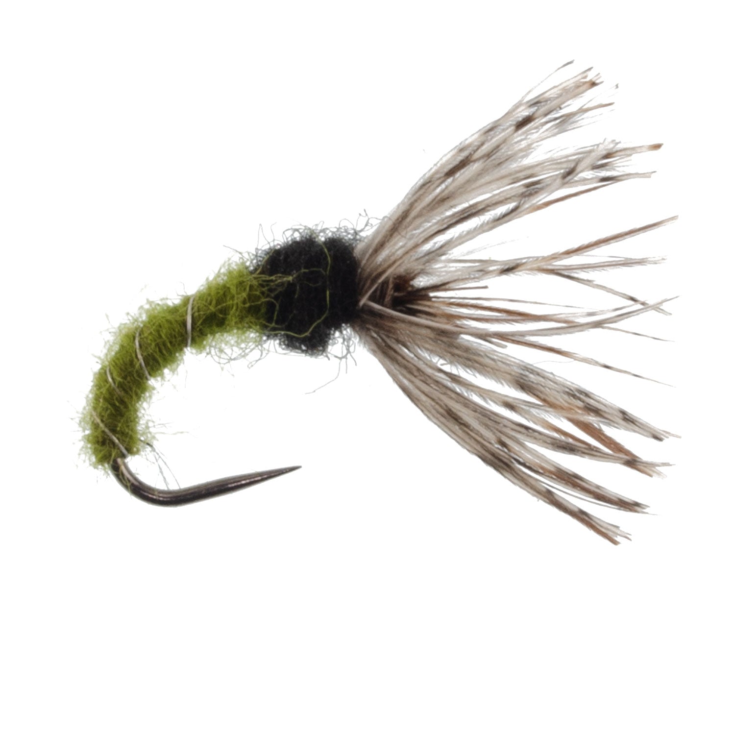 Olive Zebra Sakasa Kebari - 12 Tenkara Flies - Size 16 - Korvel